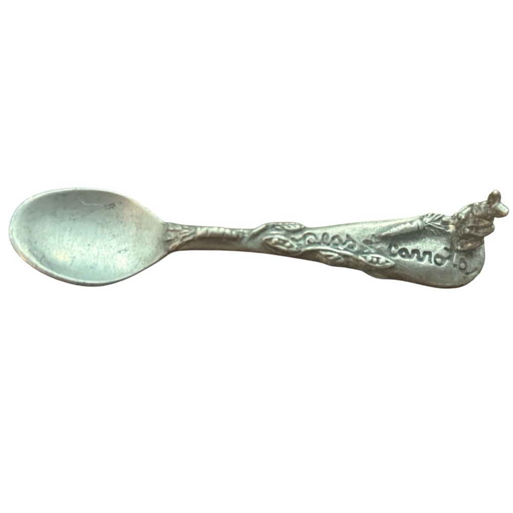 Vintage Metal Morphosis Pewter Baby Spoon “Peas & Carrots”